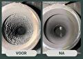 Dak met schone schoorsteen