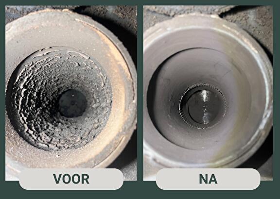 Dak met schone schoorsteen